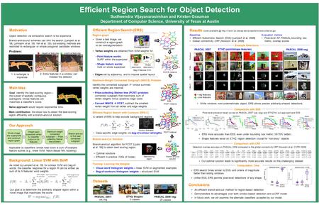 Efficient Region Search for Object Detection Sudheendra Vijayanarasimhan and Kristen Grauman Department of Computer Science, University of Texas at Austin.