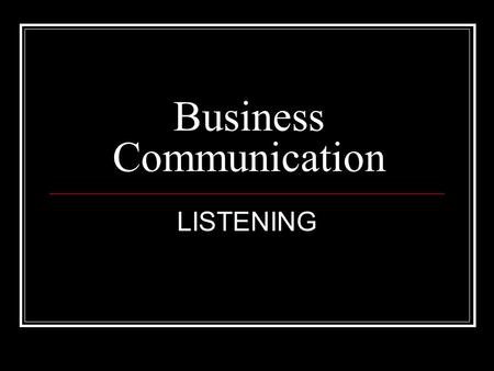 Business Communication