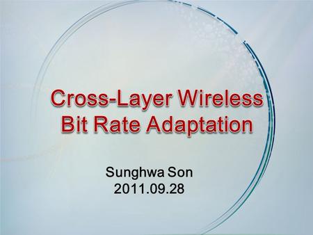 Sunghwa Son 2011.09.28. Introduction Time-varying wireless channel  Large-scale attenuation Due to changing distance  Small-scale fading Due to multipath.