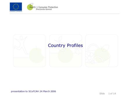 Slide of 14 presentation to SCoFCAH 24 March 2006 1 Country Profiles.