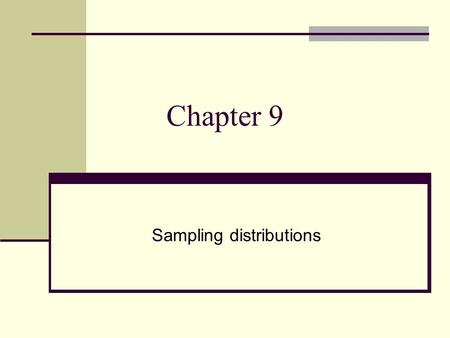 Sampling distributions