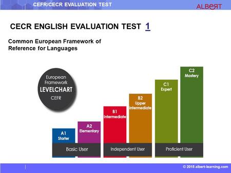 CEFR/CECR EVALUATION TEST © 2015 albert-learning.com CECR ENGLISH EVALUATION TEST 1 Common European Framework of Reference for Languages.