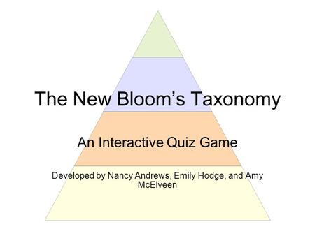 The New Bloom’s Taxonomy