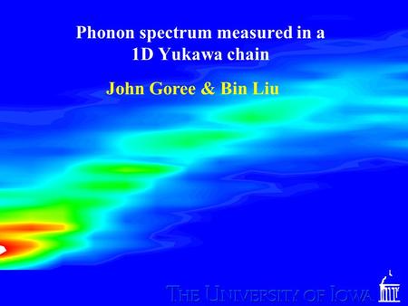 Phonon spectrum measured in a 1D Yukawa chain John Goree & Bin Liu.