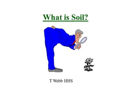 What is Soil? T Webb HHS. What is Soil? - humus: biotic community - organic/biological materials - minerals - clays and silts - “dirt” * contains air.