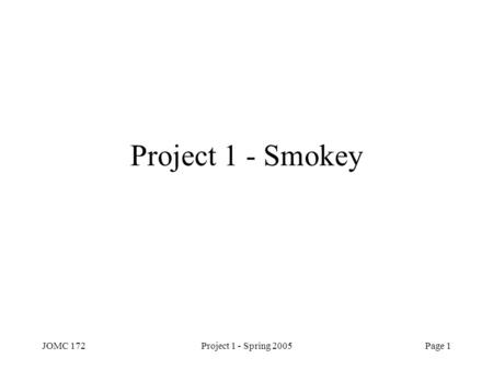 JOMC 172Project 1 - Spring 2005Page 1 Project 1 - Smokey.