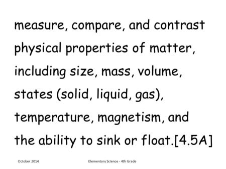 Elementary Science - 4th Grade