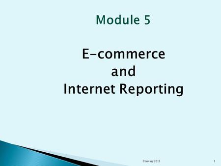 Module 5 E-commerce and Internet Reporting Convery 20131.