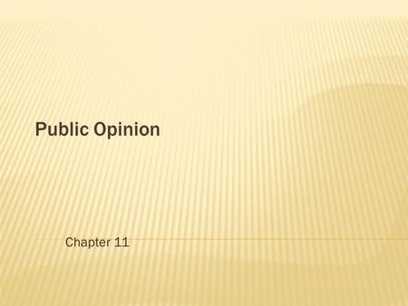 Chapter 11 Public Opinion. 1. Canvassing 2. Mail 3. Magazine & Newspaper Ads 4. TV What is the most common use of campaigning during elections?