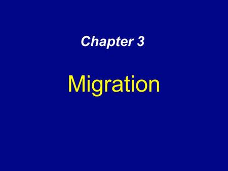 Chapter 3 Migration. Why People Migrate Reasons for migrating –Push & pull factors Economic Cultural Environmental – Intervening obstacles Distance of.