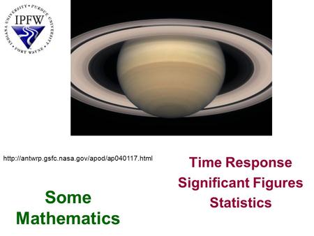 Some Mathematics Time Response Significant Figures Statistics