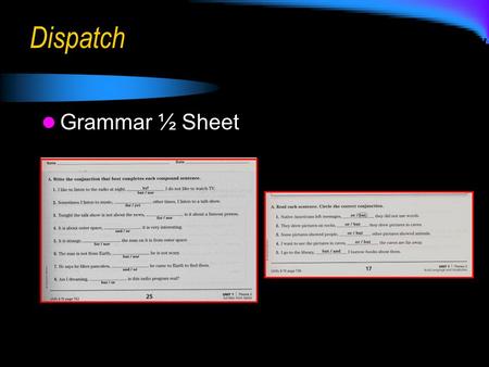 Dispatch Grammar ½ Sheet.