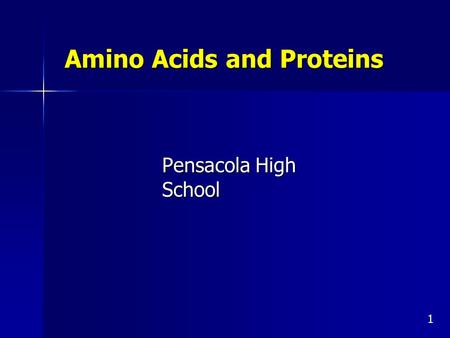 Amino Acids and Proteins