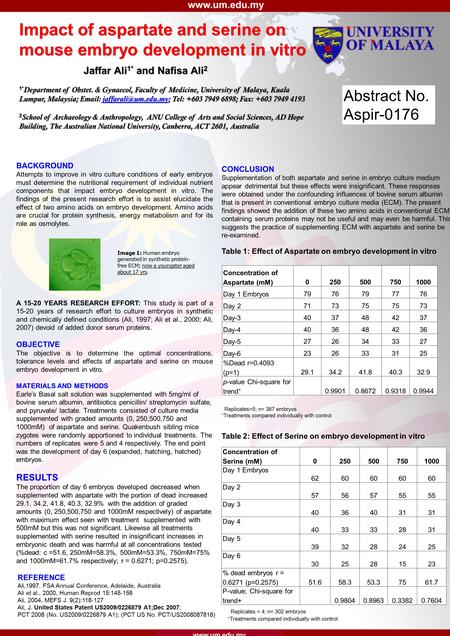 Impact of aspartate and serine on mouse embryo development in vitro BACKGROUND Attempts to improve in vitro culture conditions of early embryos must determine.