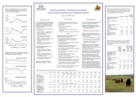 Continuous Calving: Are Economic Incentives Large Enough to Eliminate the Traditional Practice? by D. Doye and M. Popp INTRODUCTION Why, despite expert.