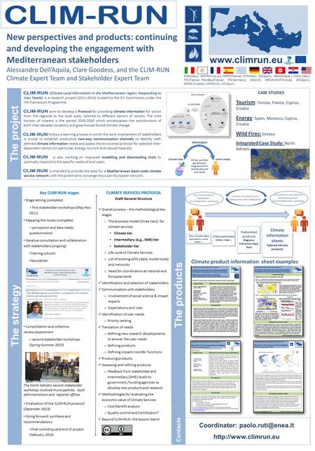 CLIM-RUN (Climate Local Information in the Mediterranean region: Responding to User Needs) is a research project (2011-2014) funded by the EU Commission.