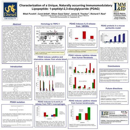 Mitali Purohit*, Carol Artlett*, Sihem Sassi Gaha*, James D. Thacker 1*, Richard F. Rest* *Department of Microbiology and Immunology, Drexel University.