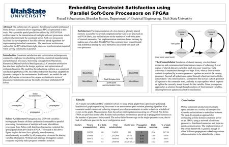 Embedding Constraint Satisfaction using Parallel Soft-Core Processors on FPGAs Prasad Subramanian, Brandon Eames, Department of Electrical Engineering,