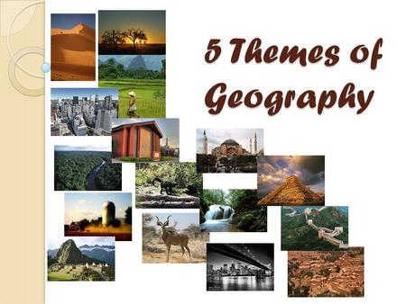 5 Themes of Geography. What is geography? The study of humans interacting with their environment Physical Environment Built Environment Social Environment.