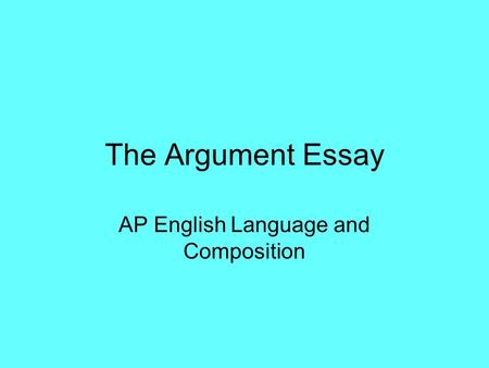 AP English Language and Composition