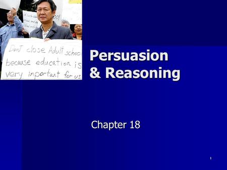 1 Persuasion & Reasoning Chapter 18. 2 Logos The logical arrangement of evidence in a speech The logical arrangement of evidence in a speech.