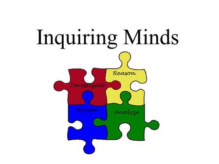 Inquiring Minds. The goals for today’s lesson are...  To demonstrate understanding of the process of scientific inquiry,  To recognize that science.