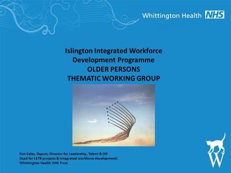 Islington Integrated Workforce Development Programme OLDER PERSONS THEMATIC WORKING GROUP Kim Sales, Deputy Director for Leadership, Talent & OD (lead.