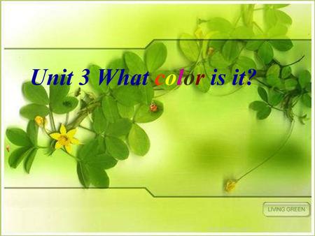 Unit 3 What color is it?.