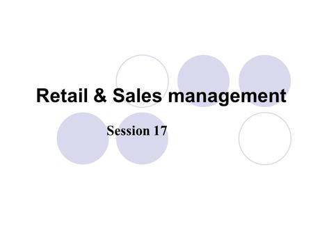 Retail & Sales management Session 17. Setting inventory and product availability levels Model stock plan Product availability --- Percentage of demand.