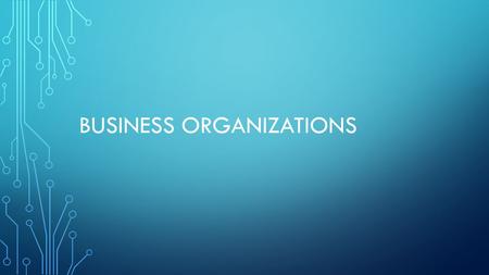 BUSINESS ORGANIZATIONS. SOLE PROPRIETORSHIPS What is the most common form of business? Sole Proprietorship, which is a business run by one person; smallest.