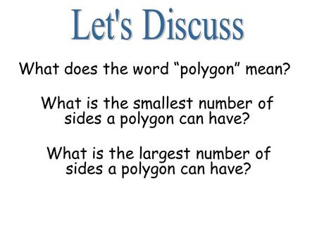 What does the word “polygon” mean?