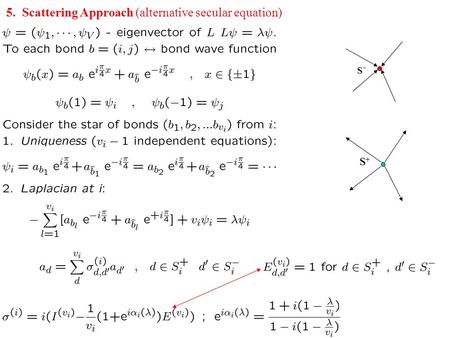 S+S+ S-S- 5. Scattering Approach (alternative secular equation)