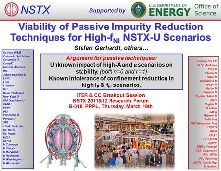 Viability of Passive Impurity Reduction Techniques for High-f NI NSTX-U Scenarios Argument for passive techniques: Unknown impact of high-A and  scenarios.