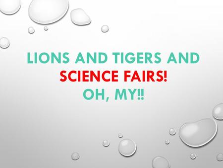 LIONS AND TIGERS AND SCIENCE FAIRS! OH, MY!!. TERRI BERRY SECONDARY SCIENCE COORDINATOR 281-284-0089.