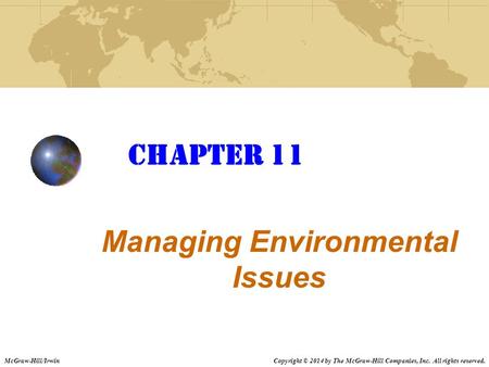 Managing Environmental Issues