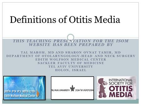 Definitions of Otitis Media