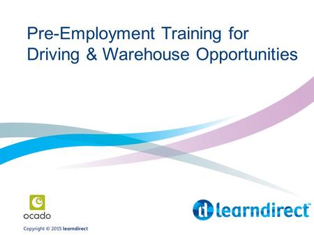 Pre-Employment Training for Driving & Warehouse Opportunities.