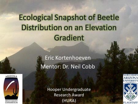 Eric Kortenhoeven Mentor: Dr. Neil Cobb Hooper Undergraduate Research Award (HURA)