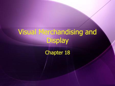 Visual Merchandising and Display