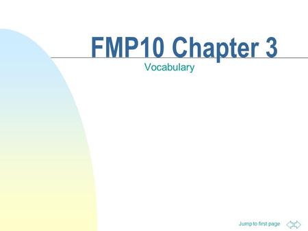 16/11/10 FMP10 Chapter 3 Vocabulary.