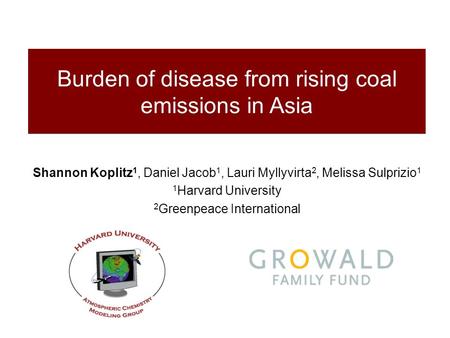 Burden of disease from rising coal emissions in Asia