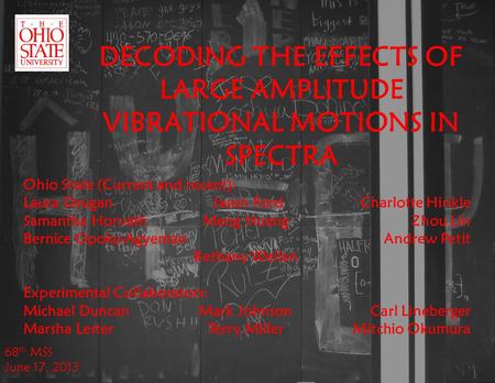 DECODING THE EFFECTS OF LARGE AMPLITUDE VIBRATIONAL MOTIONS IN SPECTRA