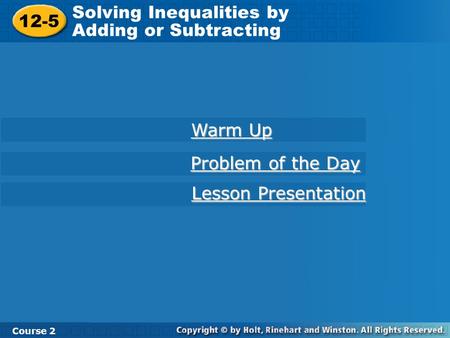 Solving Inequalities by Adding or Subtracting