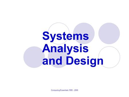 Systems Analysis and Design