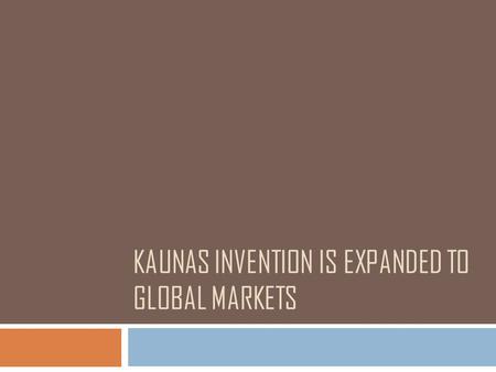 KAUNAS INVENTION IS EXPANDED TO GLOBAL MARKETS.  Kaunas developed electric drive “Rubbe, can any bike into an electric abroad and attracted a large customer,