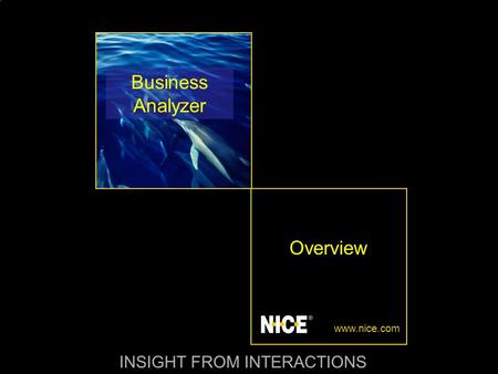 Insight from Interactions Business Analyzer 1 INSIGHT FROM INTERACTIONS www.nice.com Business Analyzer Overview.