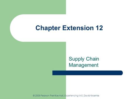 Supply Chain Management