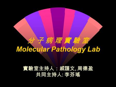 分 子 病 理 實 驗 室 Molecular Pathology Lab 實驗室主持人：戚謹文, 周德盈 共同主持人 : 李芬瑤.