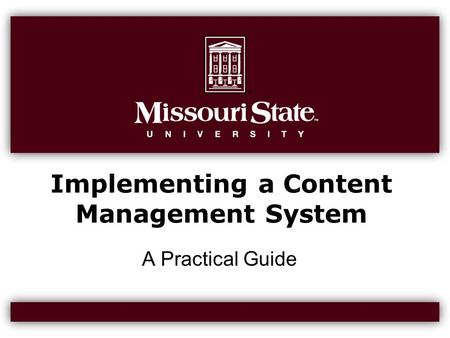 Implementing a Content Management System A Practical Guide.