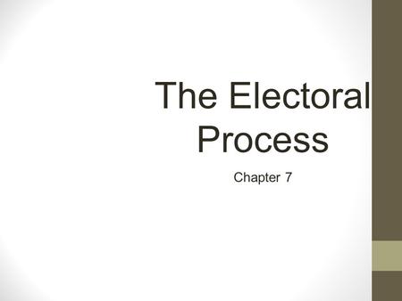 The Electoral Process Chapter 7.